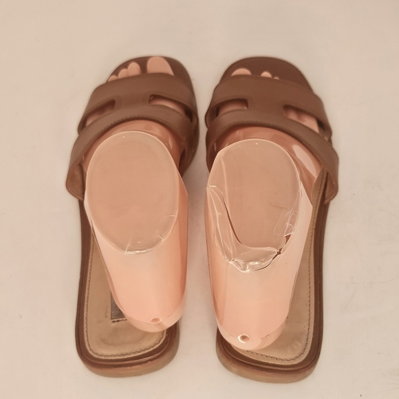 Steve Madden Hadyn Slide Sandals, Cognac Leather, Size 8.5, Preowned - Picture 6 of 10